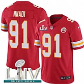 Nike Chiefs 91 Derrick Nnadi Red 2020 Super Bowl LIV Vapor Untouchable Limited Jersey,baseball caps,new era cap wholesale,wholesale hats